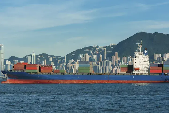 Shipping boat in the ocean